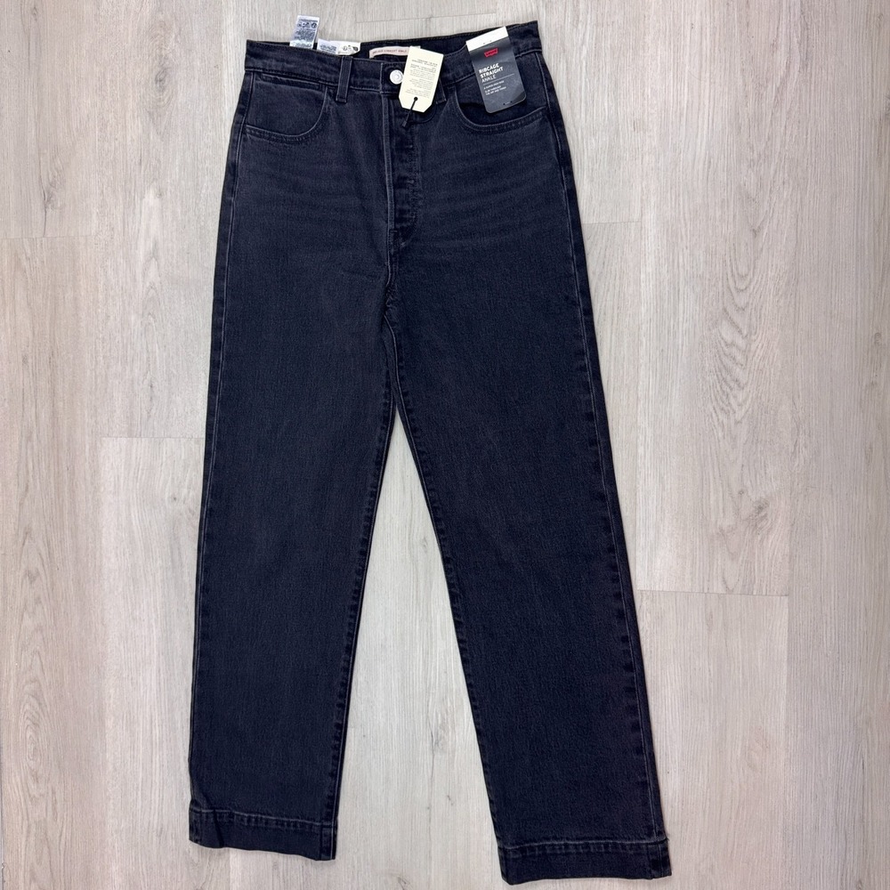 Levi's Premium Ribcage Straight Ankle Tailored Jeans Womens‎ 28x31 Black
